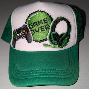 Trucker hat with iron on patches